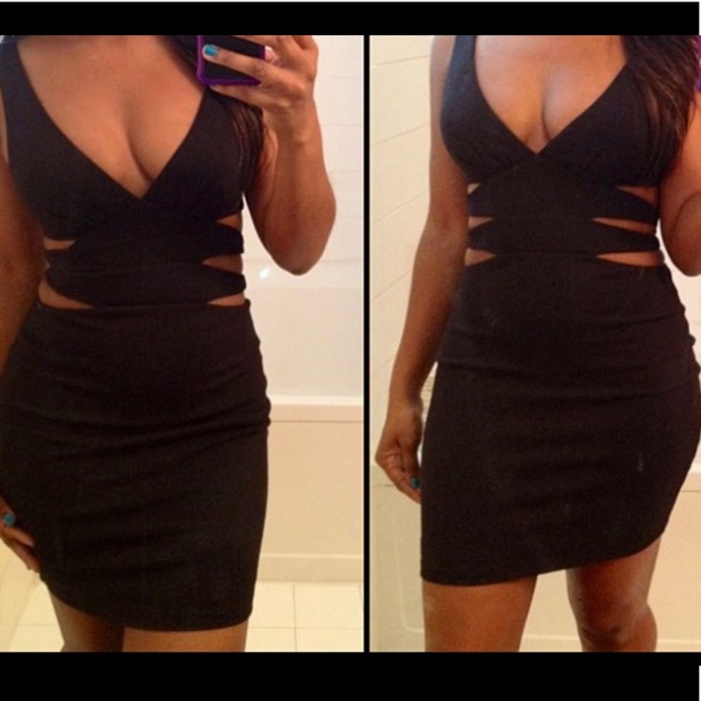 Bebe Addiction Dress with Cut Out Sides, small